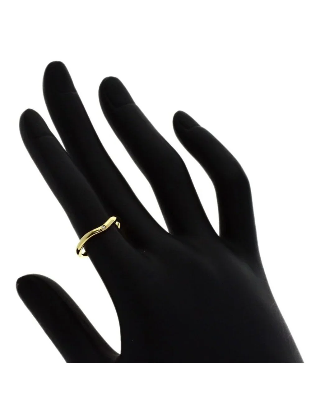 Tiffany & Co Curved Band Diamond Ring 18k Yellow Gold